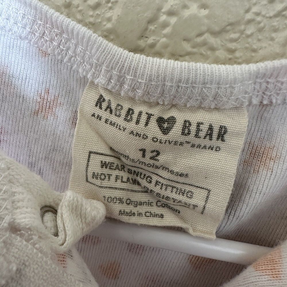 Rabbit & Bear One Piece Pajamas 12 Months Flowers Fall Colors No‎ Feet - Picture 4 of 4